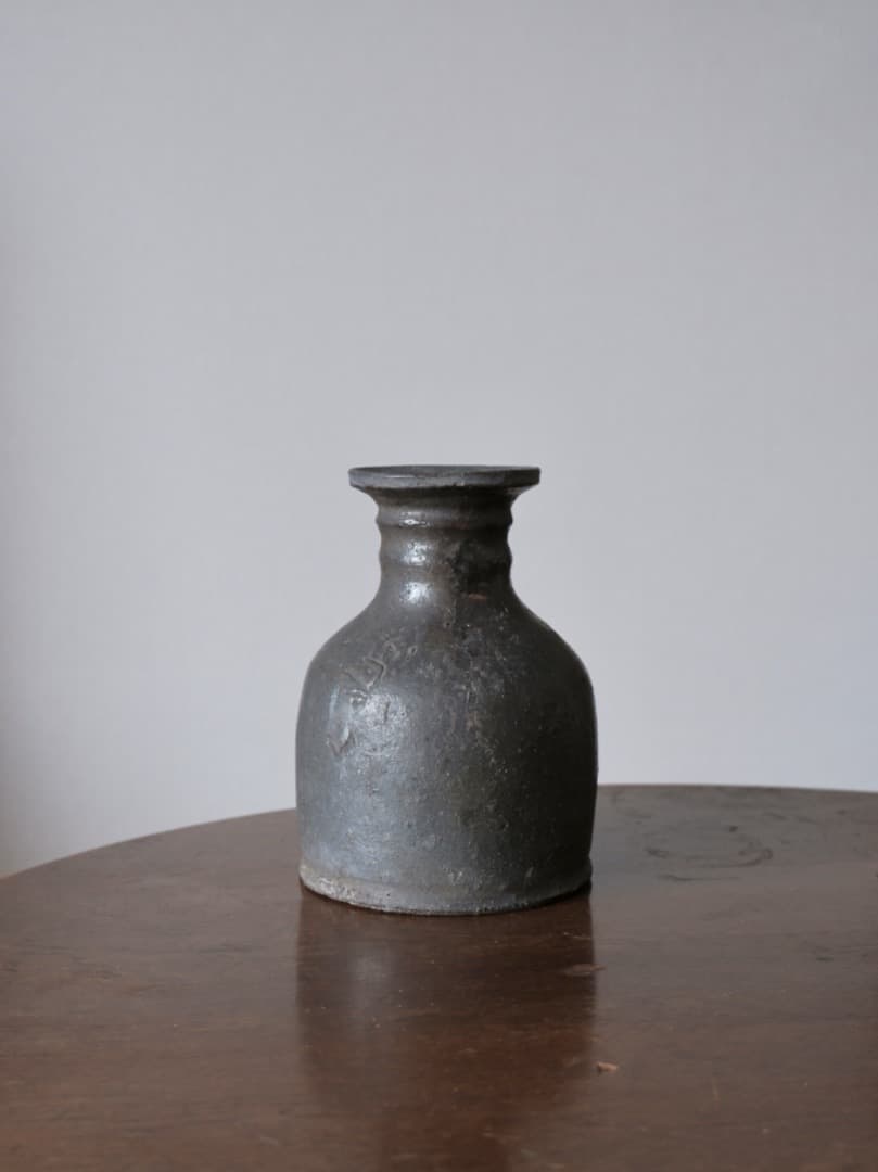 新羅土器　徳利　朝鮮美術　自然釉　酒器　花瓶　花入　古道具　Q1966