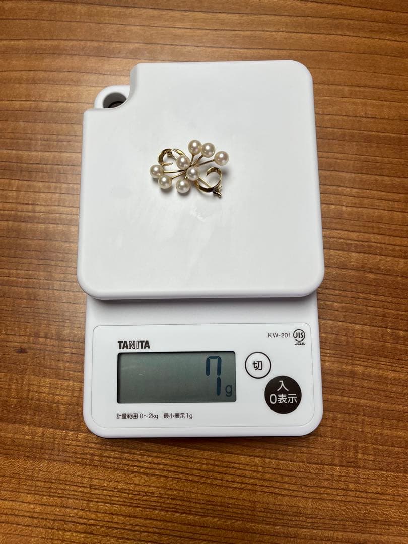 K14 レトロ　真珠　ブローチ