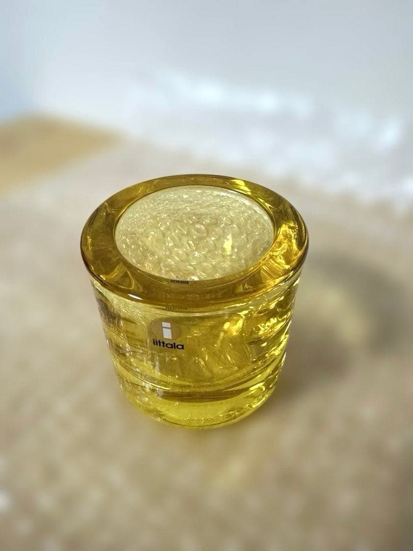  kivi ガラスキャンドルホルダー 2個セット　黄色　薄ピンク