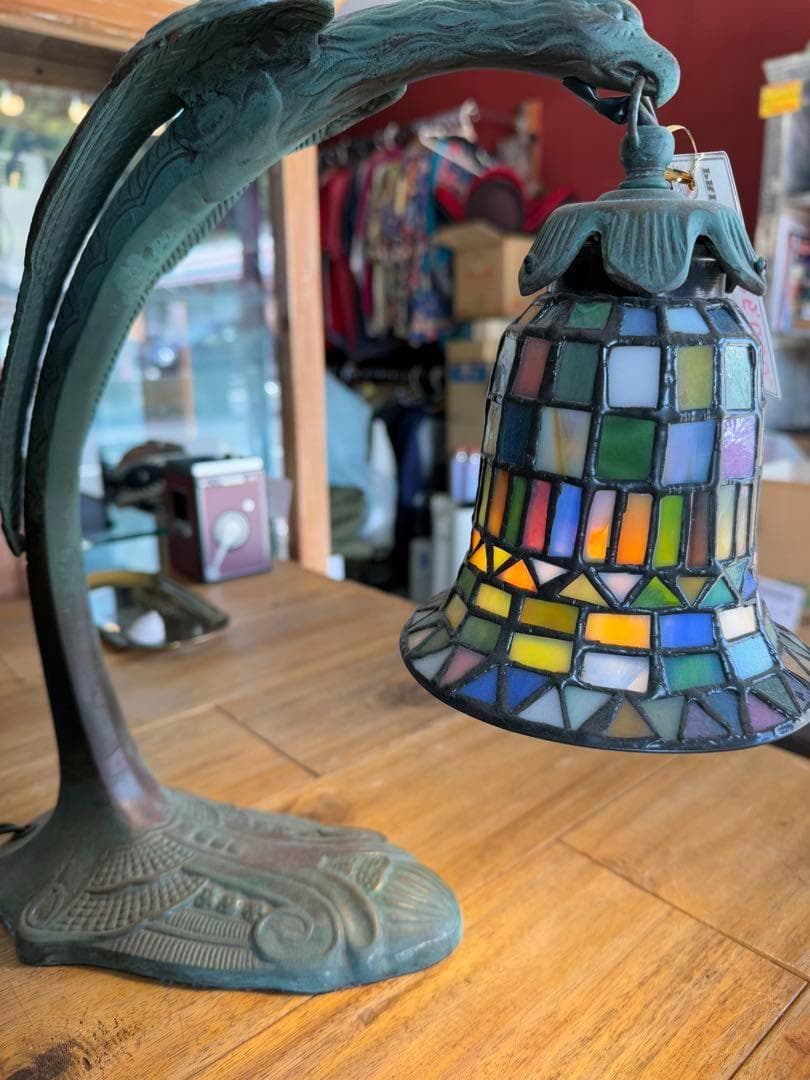 ステンドテーブルランプ タカ ワシ ステンドグラス かっこいい ランプ