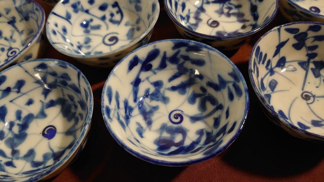 古伊万里　伊万里　染付　なずな　なずな文　煎茶碗　蔵出し　10客