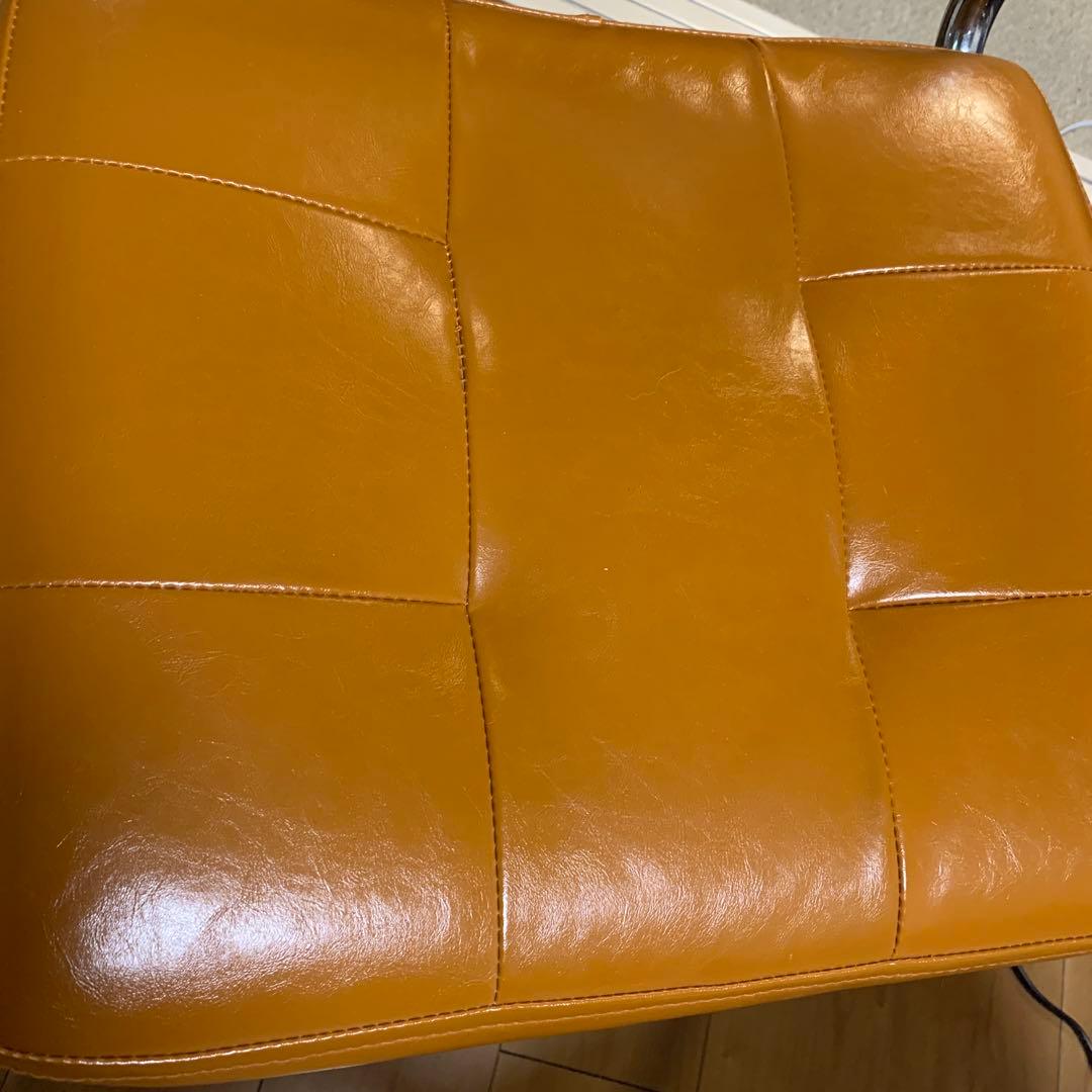 ラタンチェア ダイニングチェア アーム付き 肘掛け　ブラウン