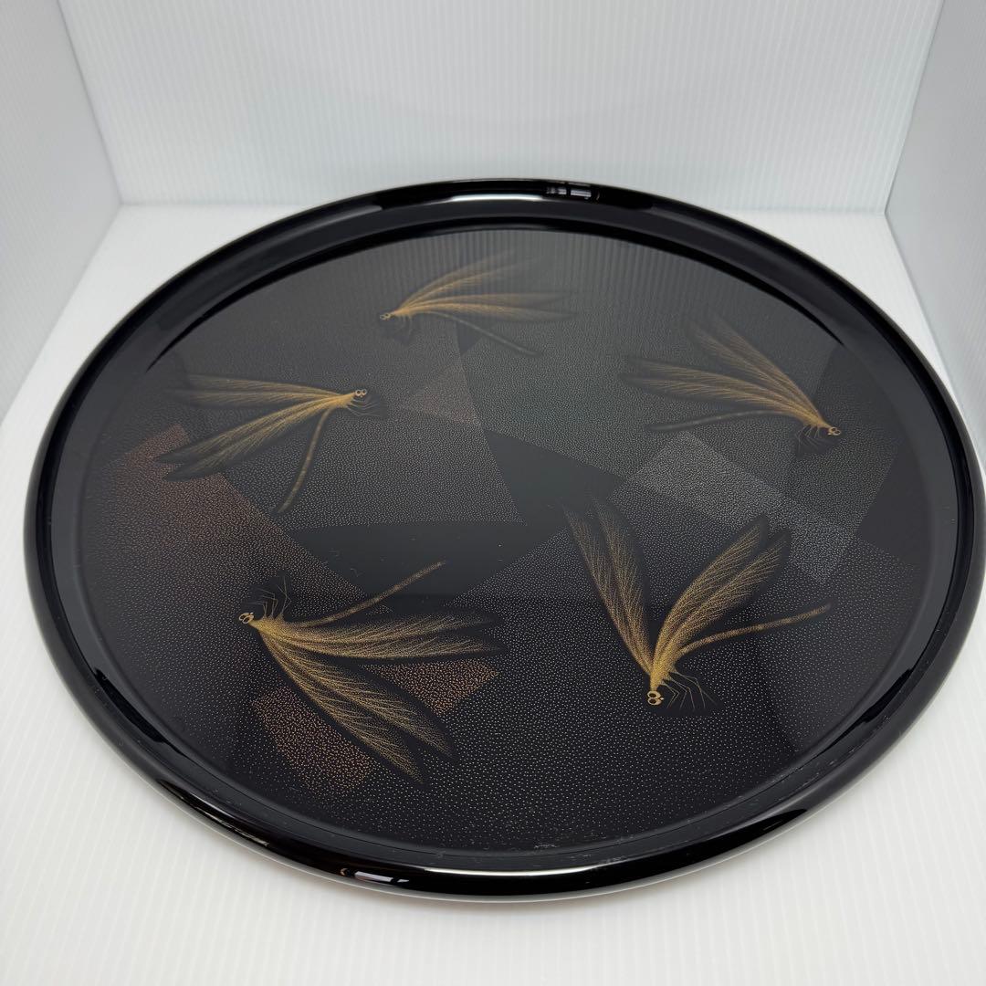 新品 高級 輪島塗 三谷吾一 とんぼ 錦皿 漆器 飾り皿 伝統工芸 共箱 説明書