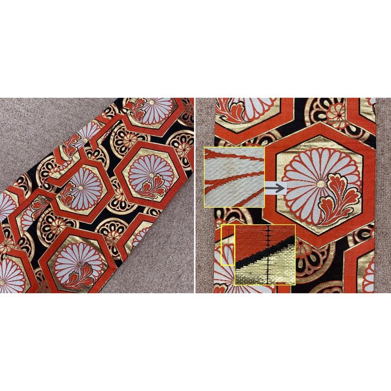 ◎508ag52◎七五三 七歳 女児 アンティーク着物&丸帯 単衣 総柄 白◎