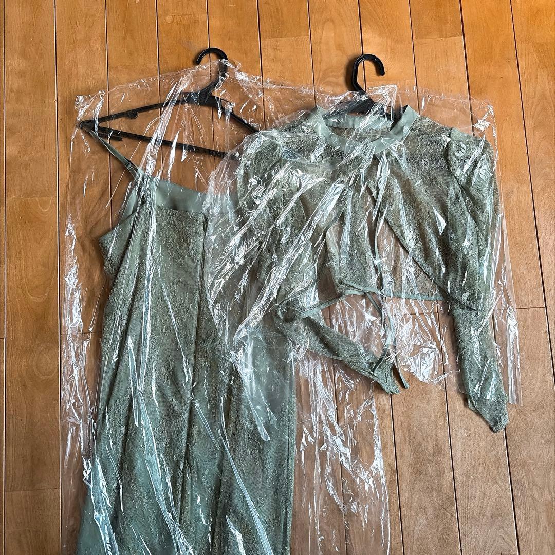 カナ　3way レースボレロセット フレア パーティー ドレス 2点 セット　L