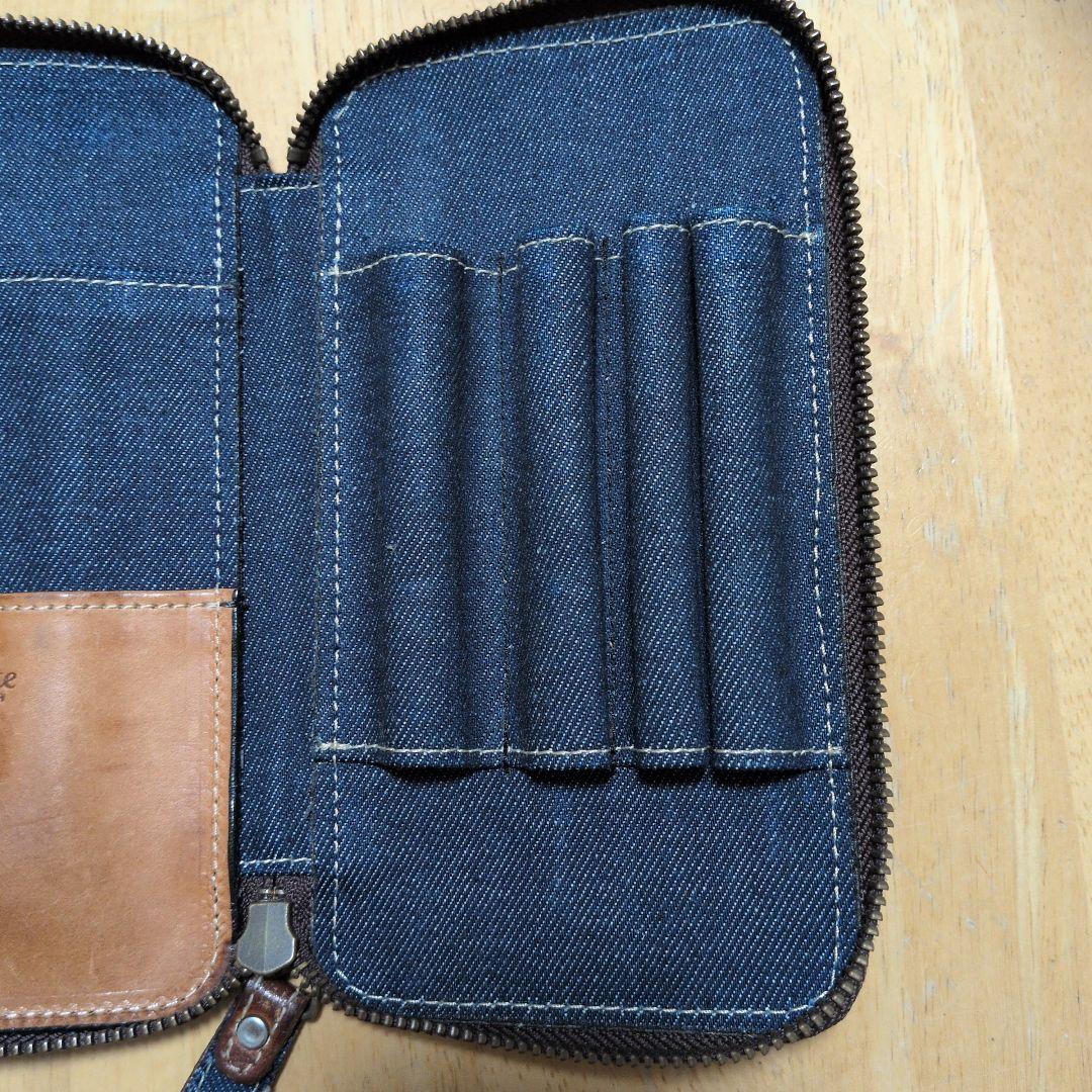 マヤレザー　ラウンドジップ　ペンケース　MAYAナチュラル　ラダイト