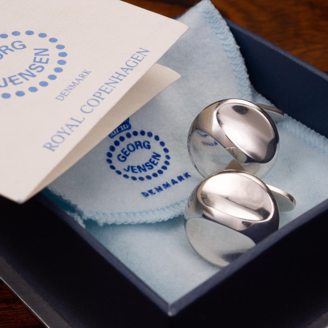 【欧州王室と皇室のお墨付】箱取説有 ジョージジェンセン カフリンクス 作品名82