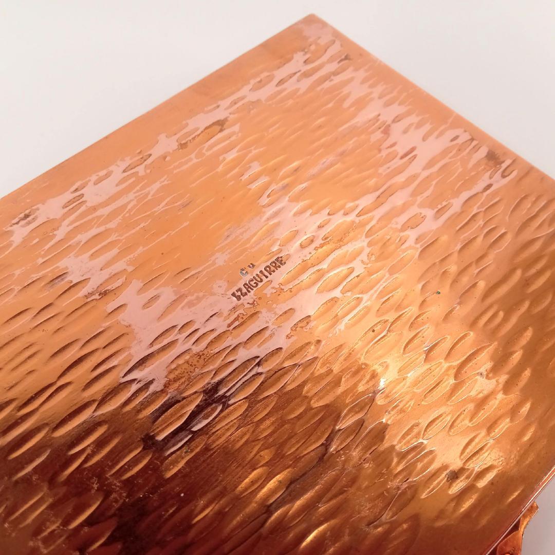 銅製 TUMI レリーフ/インレイ ジュエリーボックス 小物入れ トゥミ 守り神