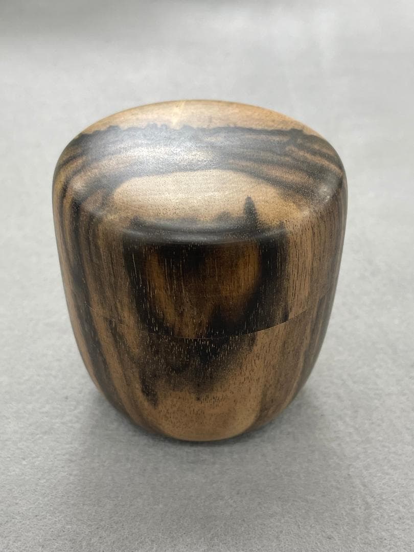 茶道具　百福作　黒柿製　棗　箱付