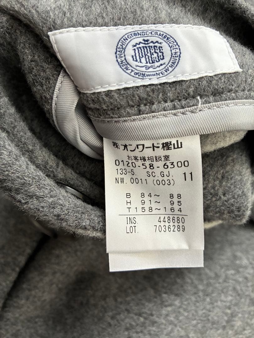 J.PRESSLADIES【リバーシブル】ウールナイロン リバーフーデッドコート