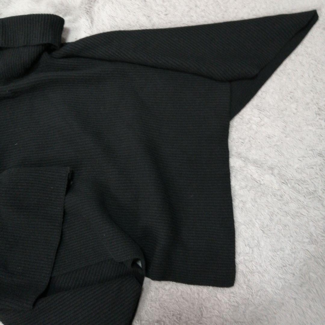 AP STUDIO タートルネック　ポンチョ　プルオーバー　ブラック　カシミヤ