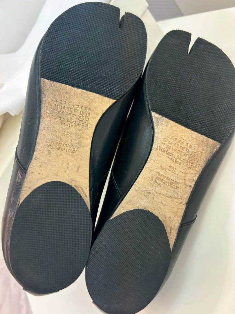 メゾン マルジェラ タビ 足袋シューズ カーフ サイズ38 ブラック
