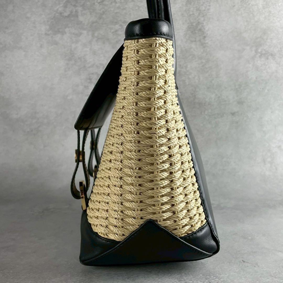 バッグ Sacai Mint Leather Basket Tote Bag Black