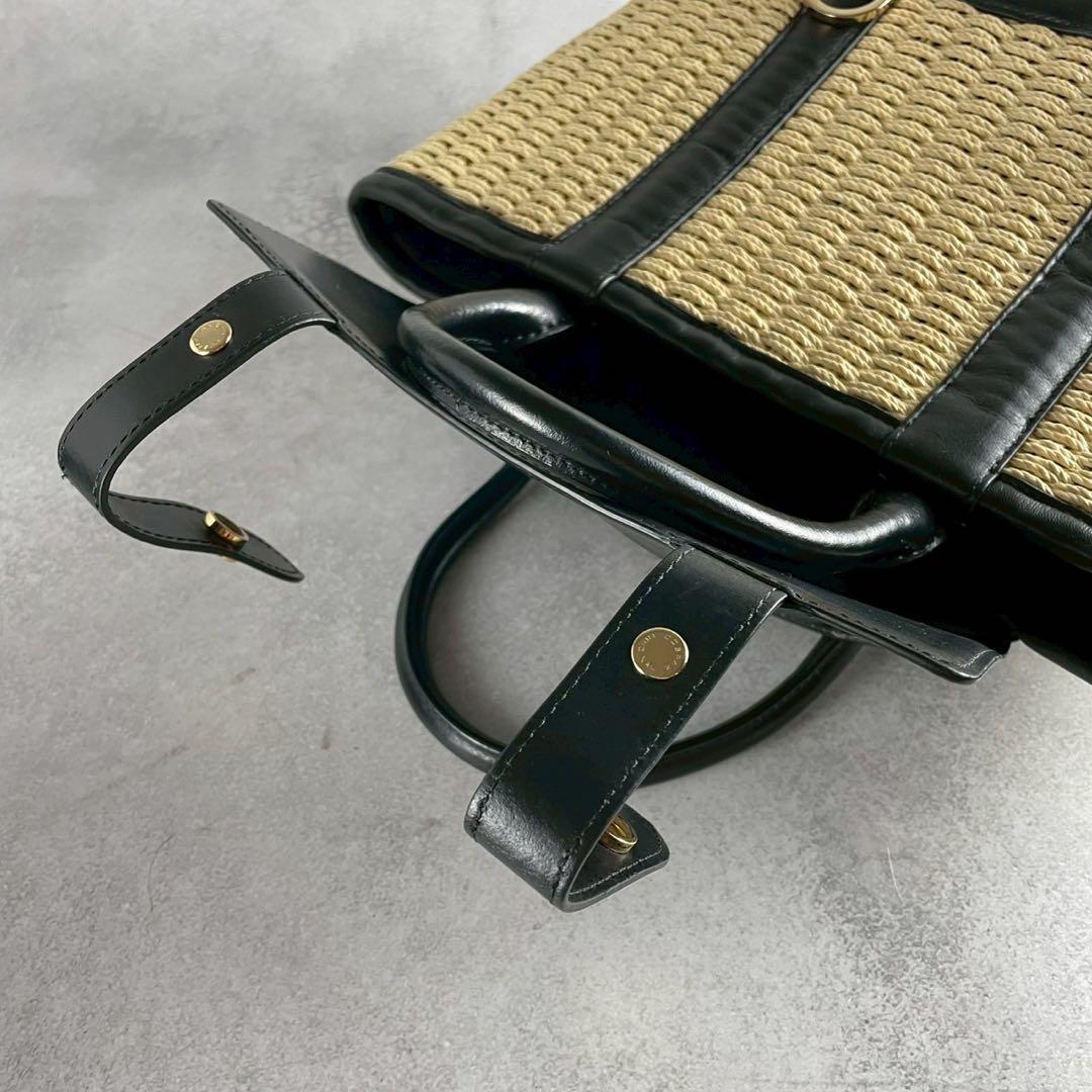 バッグ Sacai Mint Leather Basket Tote Bag Black