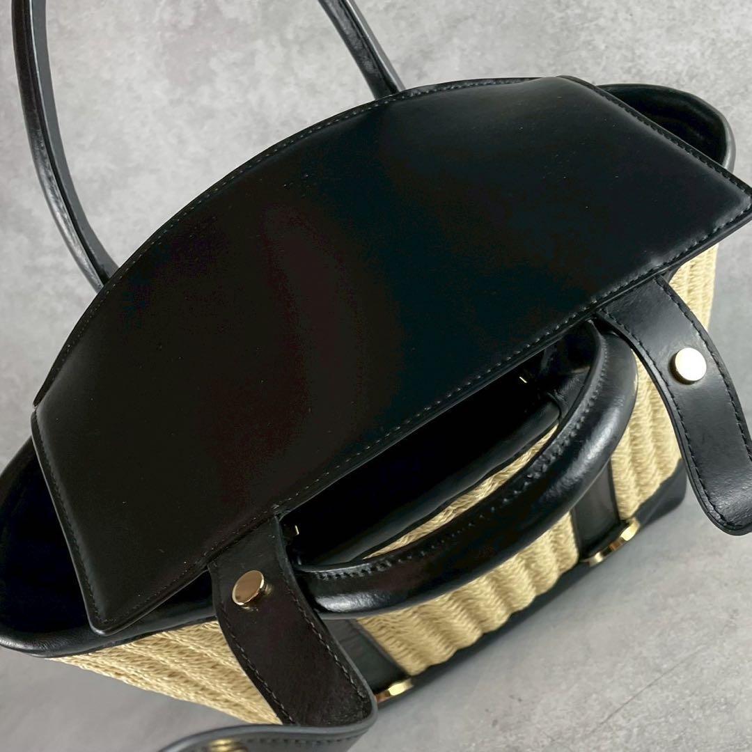 バッグ Sacai Mint Leather Basket Tote Bag Black