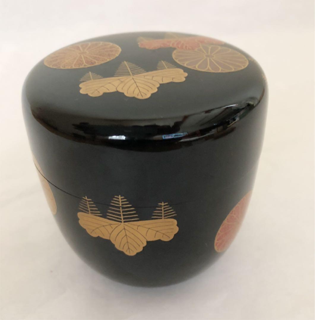 高台寺蒔絵　大棗　裏千家15代鵬雲斎花押あり　在銘　秀斎造　茶道具