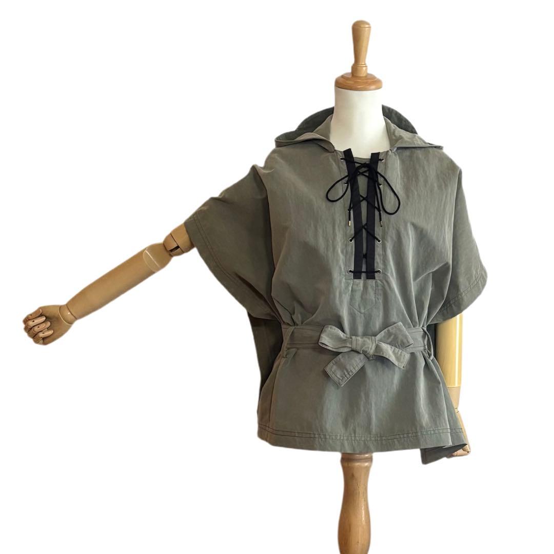 2点おまとめ【PINKO】 レースアップ 共布ベルト付き ポンチョ