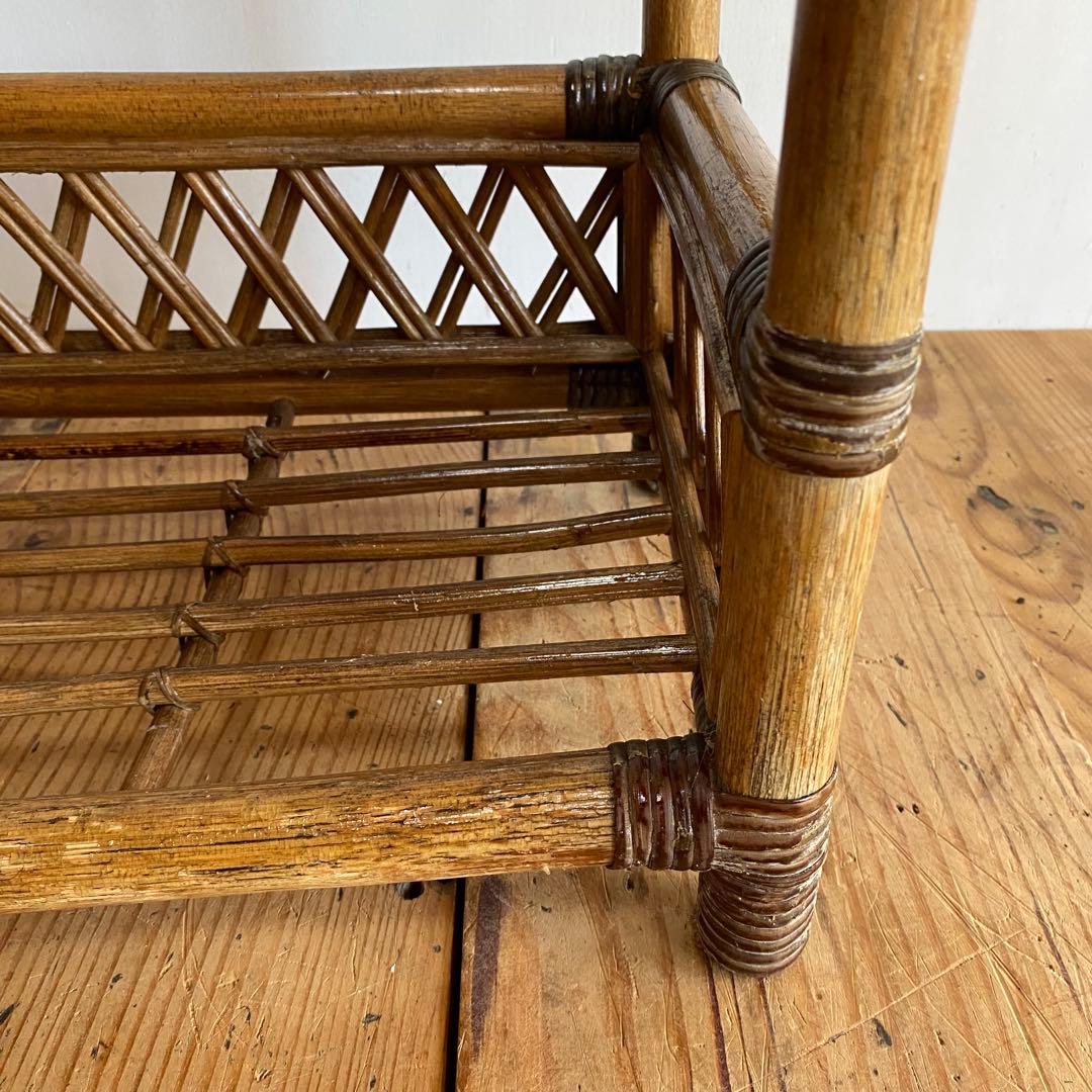 ヴィンテージ ラタン 飾り棚 植物台 昭和レトロ z867