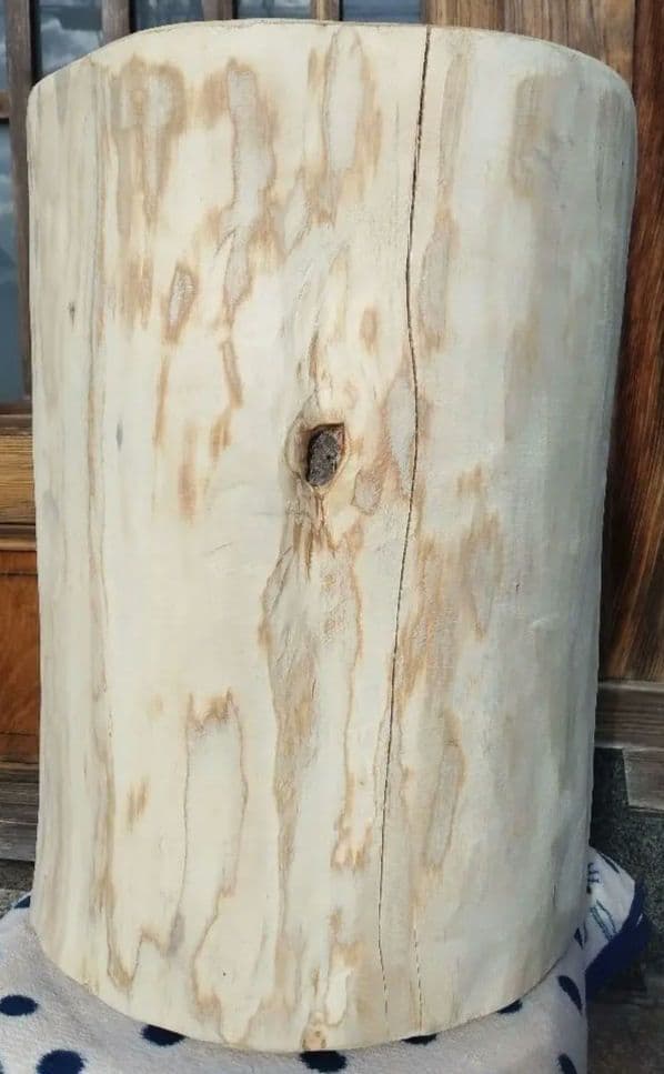 【H-101】 ヒノキ　檜　丸太　椅子　イス　テーブル　花台　飾り台　送料無料