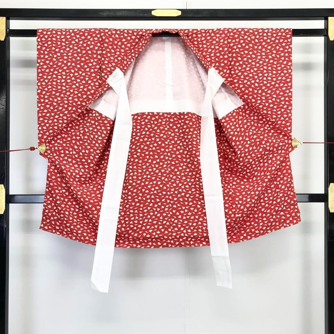 子供着物 お宮参り 七五三 3歳 長襦袢桜と花薬玉 赤色 CK-7017