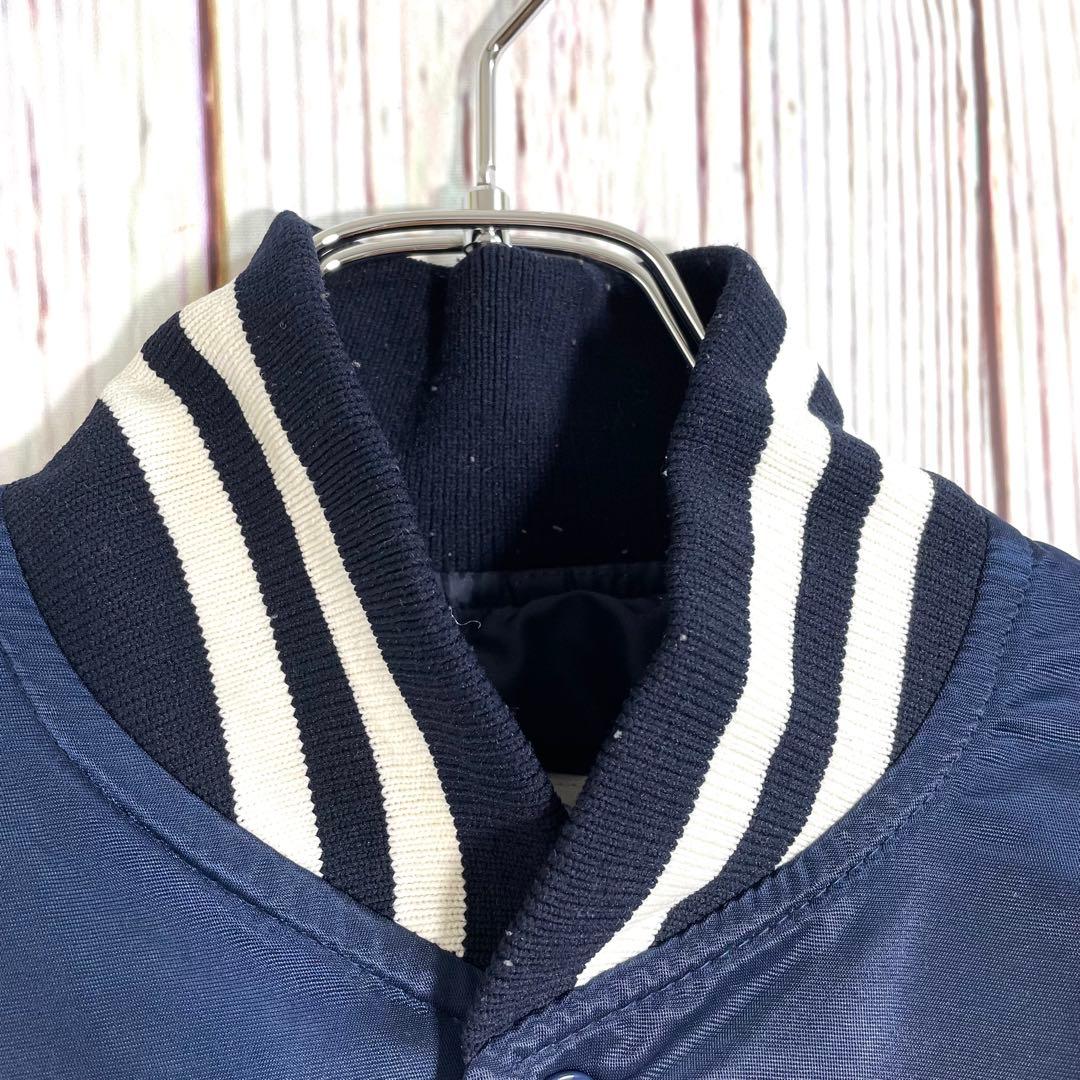 【希少】MLB スターターブルゾンスタジャンジャケットヤンキースネイビー　刺繍