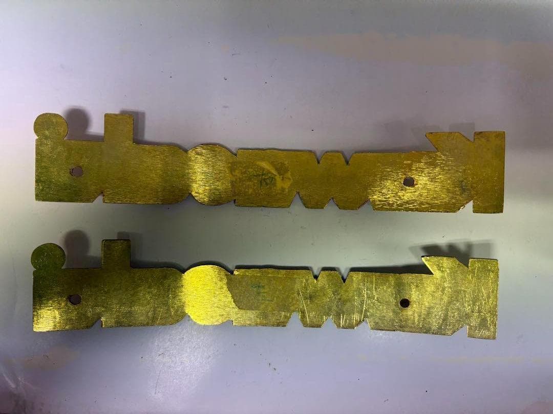 B*S様 Kawasaki　真鍮製タンクエンブレム140mm　曲げ加工済み　左右