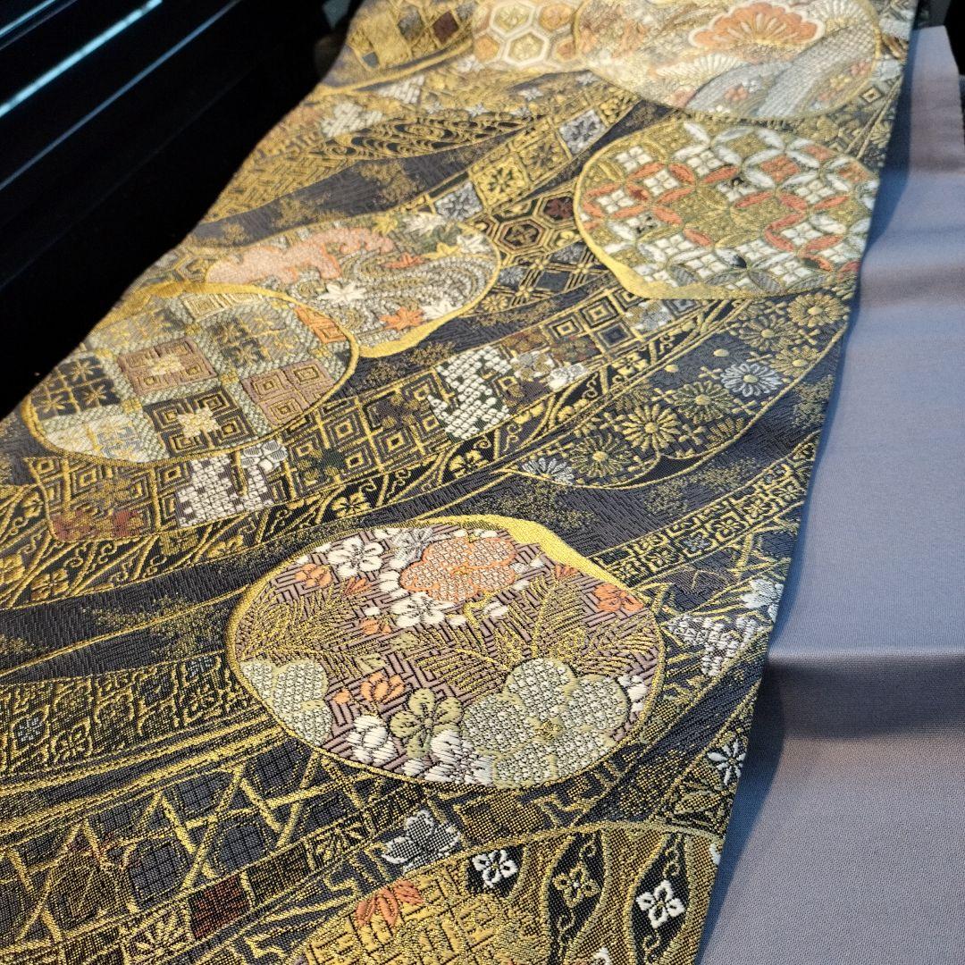 A463★高級‼️お祝い‼️袋帯テーブルランナー2m9cm