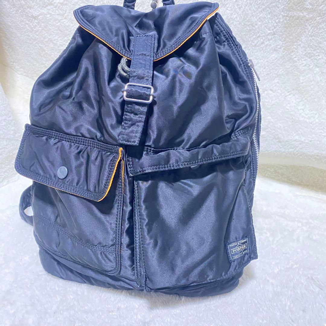 極美品 ポーター タンカー バックパック リュック A4 通勤 大容量 巾着 黒
