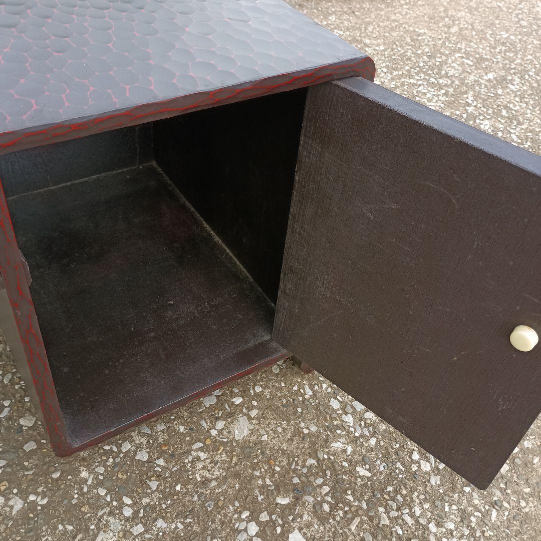 こ*ば様 1502）鎌倉彫の文机　花柄　牡丹　収納あり