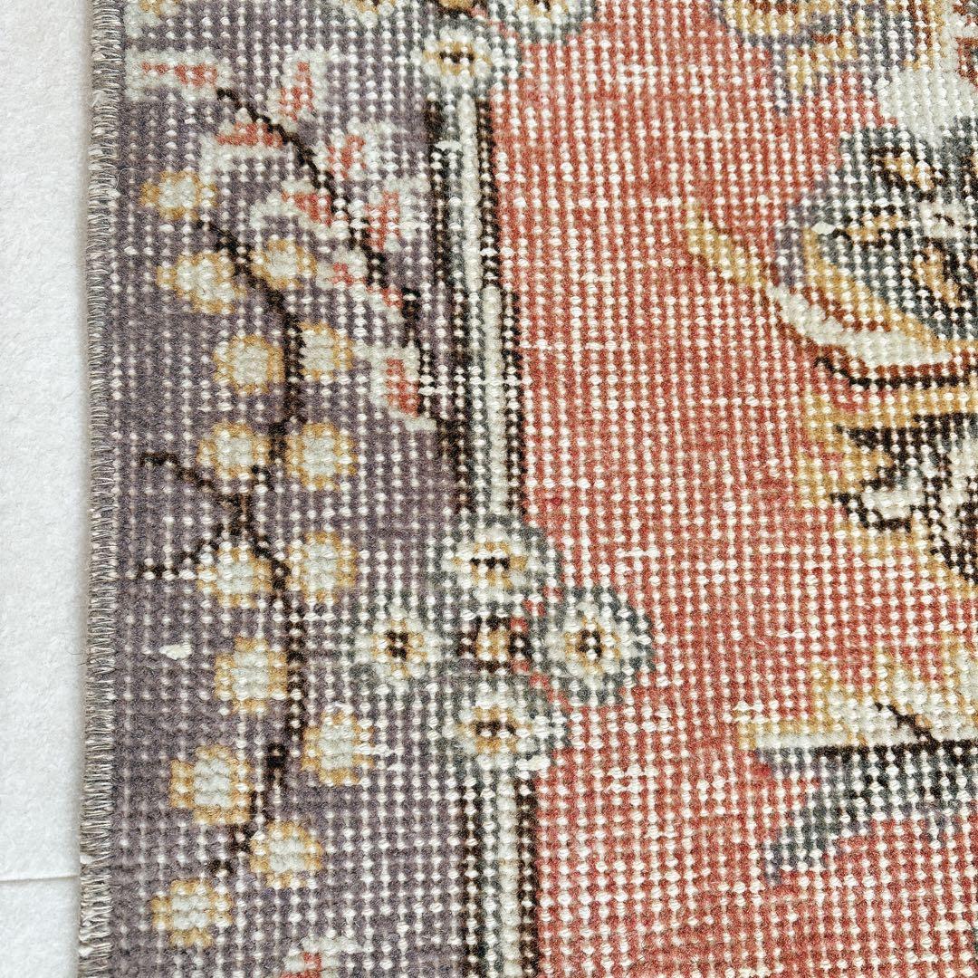 みかんトルコ　ヴィンテージラグ　ピンク　パープル