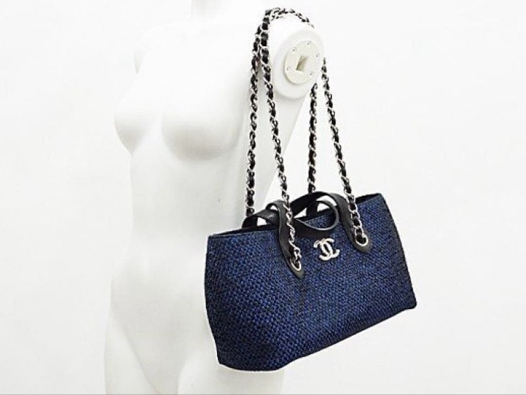M*✨様 シャネル　ストローバッグ　希少　ネイビー