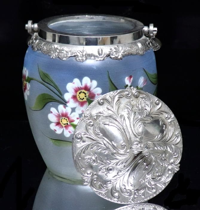 フランソワ・テオドール・ルグラ 1900年頃 エナメル彩 蓋付ビスケットジャー