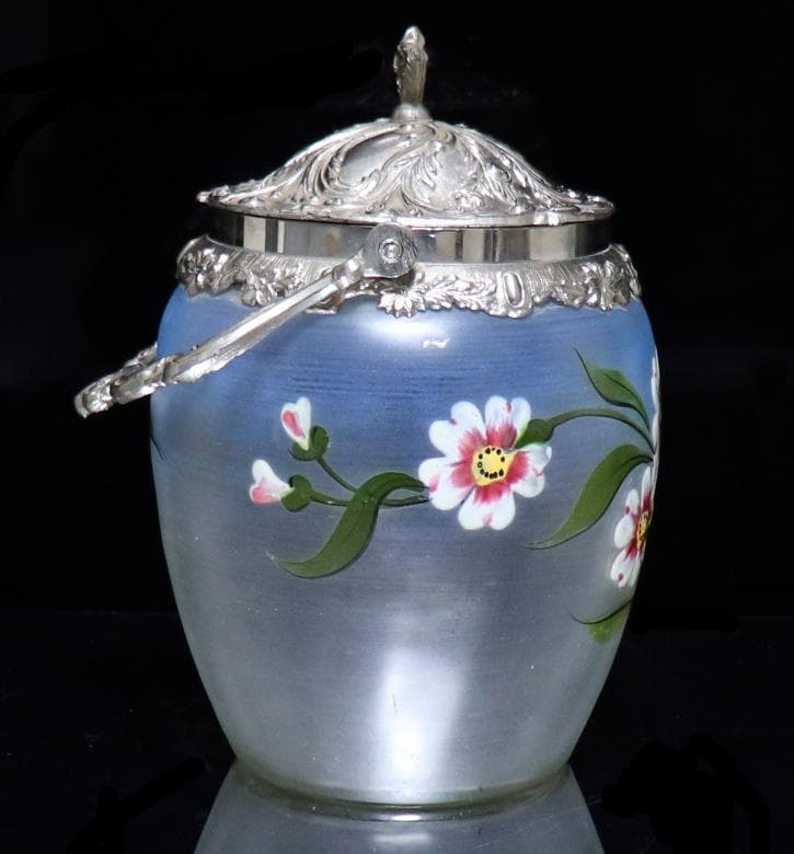 フランソワ・テオドール・ルグラ 1900年頃 エナメル彩 蓋付ビスケットジャー