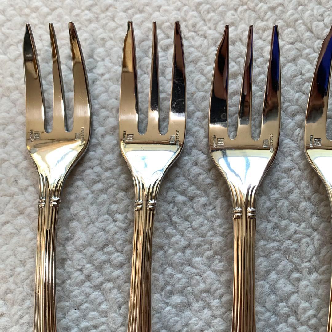 美品　クリストフル　ケーキフォーク　6本セット　銀メッキ　FRANCE刻印あり