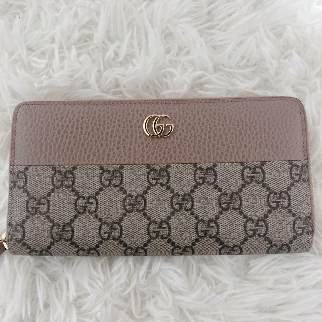 極美品 現行 GUCCI　長財布　マーモント　ラウンドファスナー　GGスプリーム