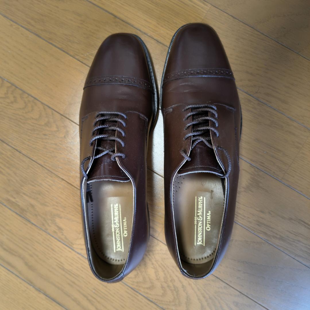 美品リカラー済 キャップトゥ ジョンストン＆マーフィー ブラウン 10　USA製