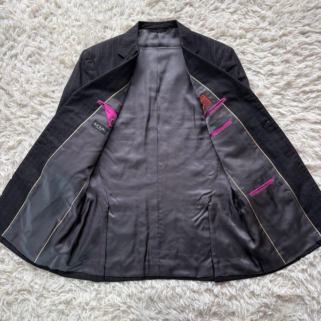 美品 ポールスミスコレクション スーツ 生地英国製カシミヤ混 グレー M