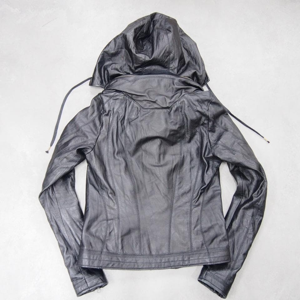 goa ゴア 本革 フードイン リアルゴートレザーライダースジャケット F