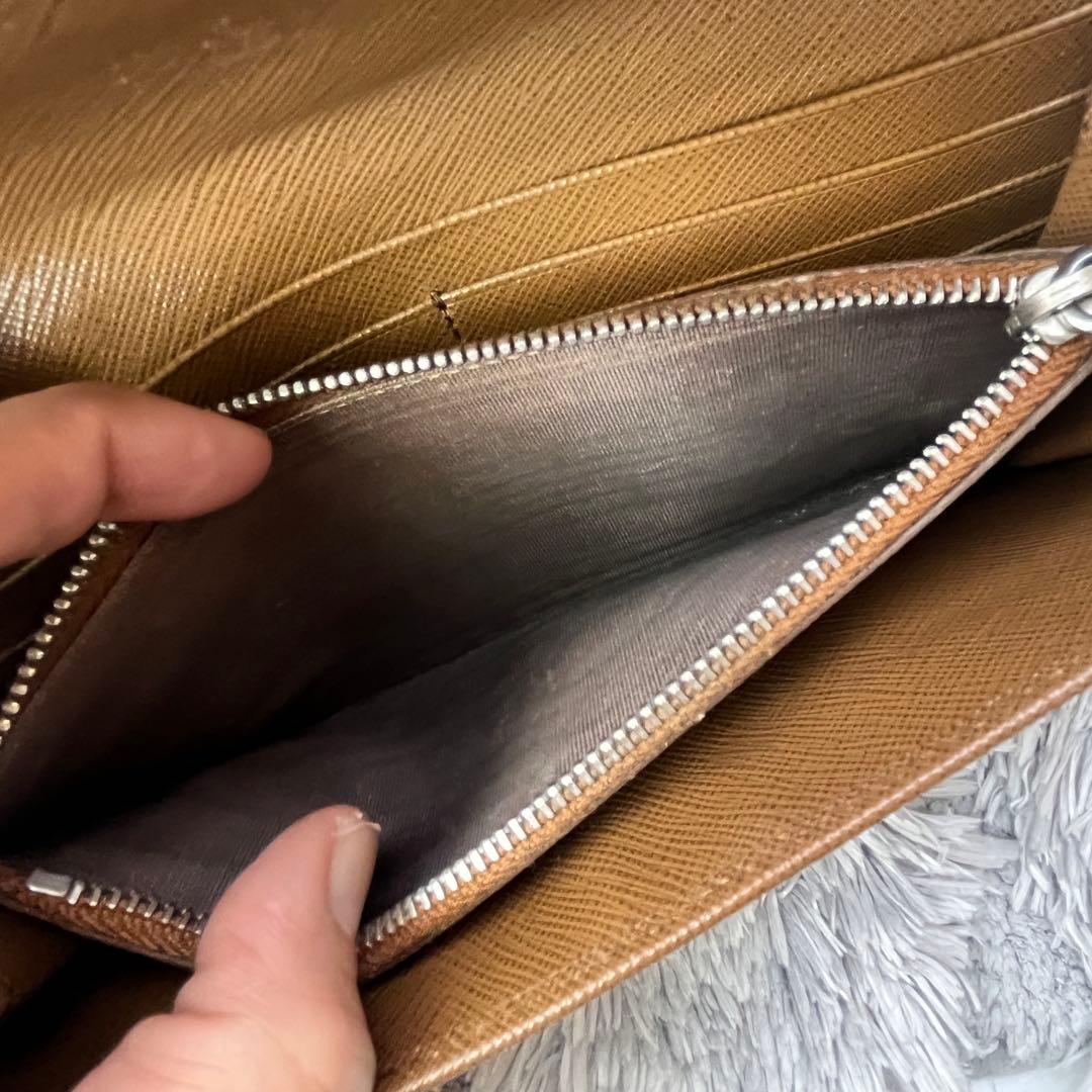 美品✨PRADA サフィアーノ　シルバー金具ロゴ　長財布　コーヒーブラウン