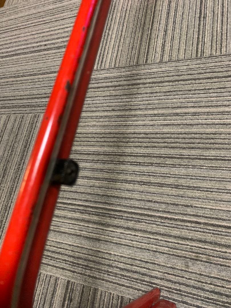 昭和レトロ　ガラステーブル　赤