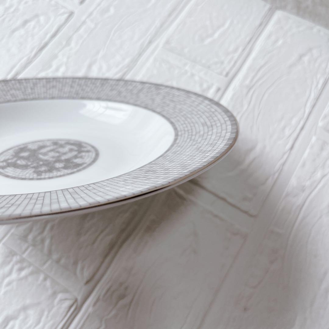 【極美品】エルメス　2枚セット　プラチナモザイク　スーププレート　食器　お皿