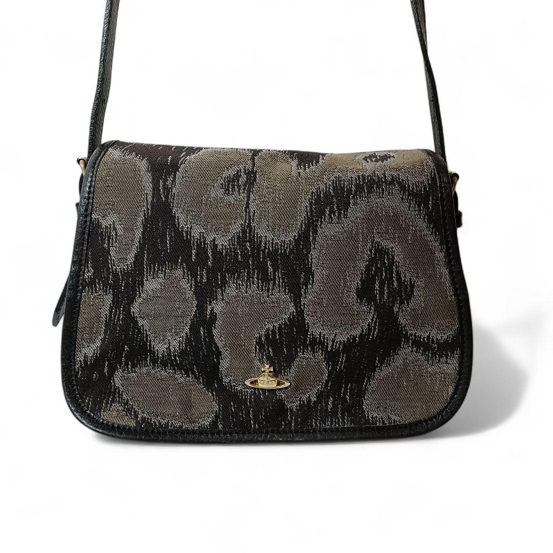 美品 正規品 ヴィヴィアンウエストウッド ショルダーバッグ レオパード 黒