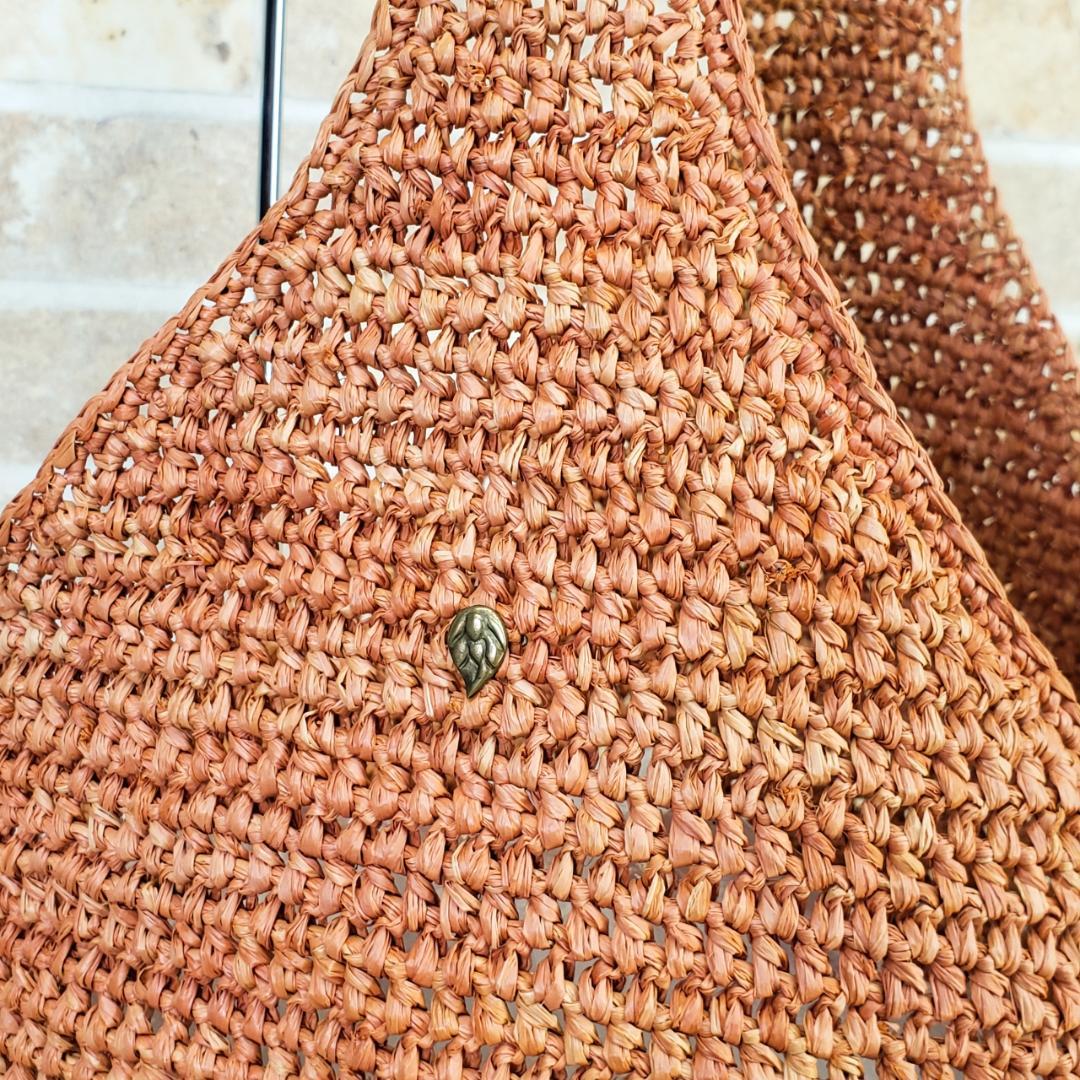 ヘレンカミンスキー ☆ ラフィア ワンショルダーバッグ カゴバッグ オレンジ