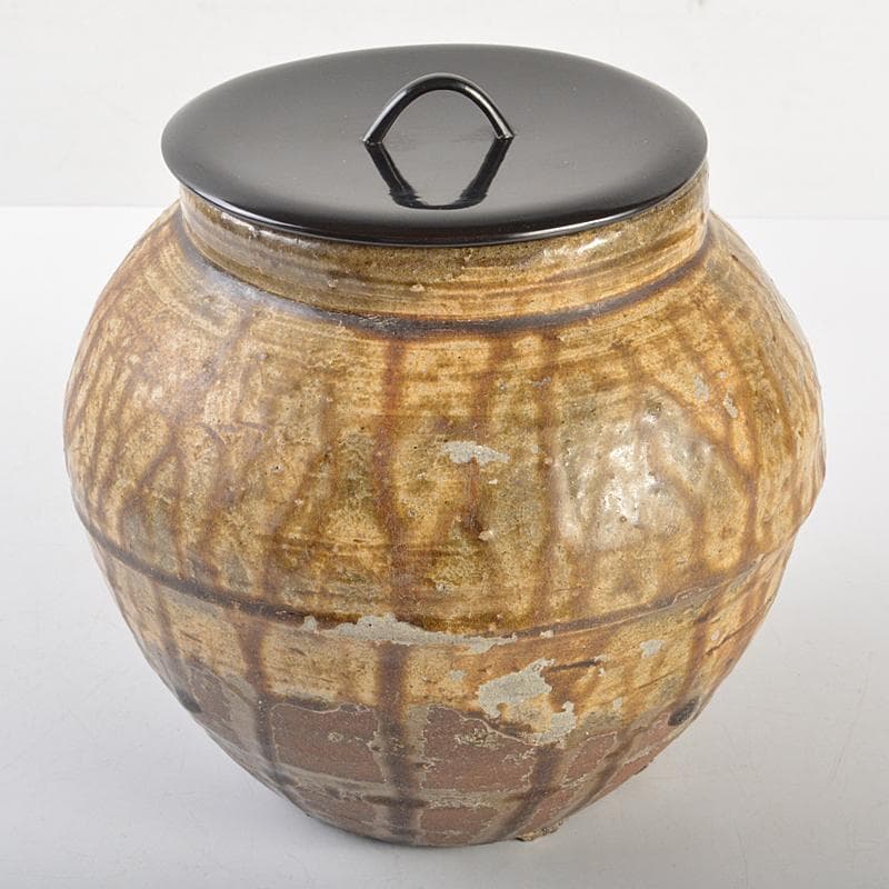 茶道具　韓国陶芸選　伊羅保　水指　箱付　V　R7210B