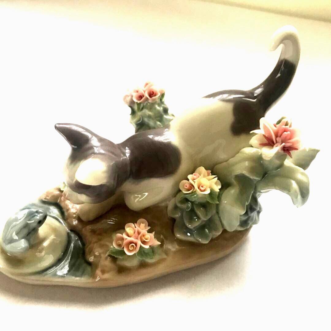 廃番希少 lladroリヤドロ キャットアンドフロッグ1442