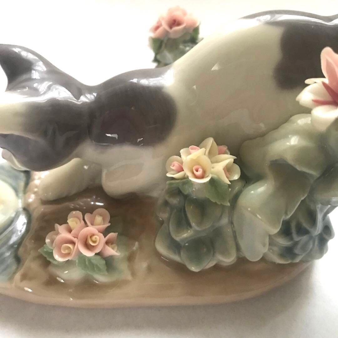 廃番希少 lladroリヤドロ キャットアンドフロッグ1442