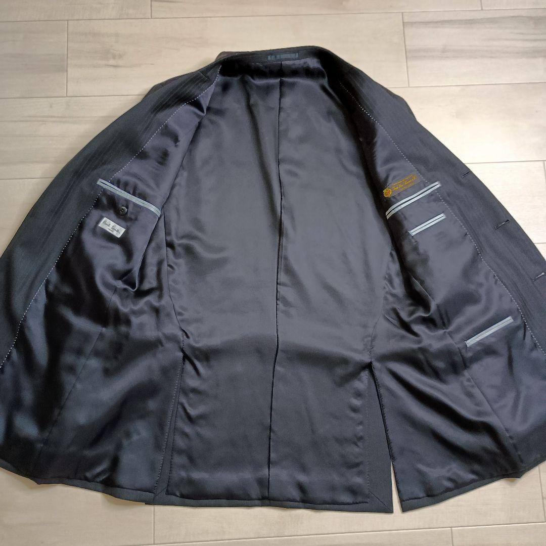 美品 ポールスミス ロロピアーナ 段返り三つボタン ストライプ スーツ XL