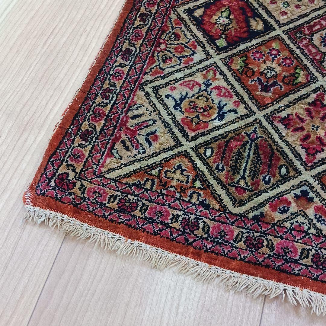 Y2822-2 ペルシャ絨毯 クム産 シルク100% 手織り