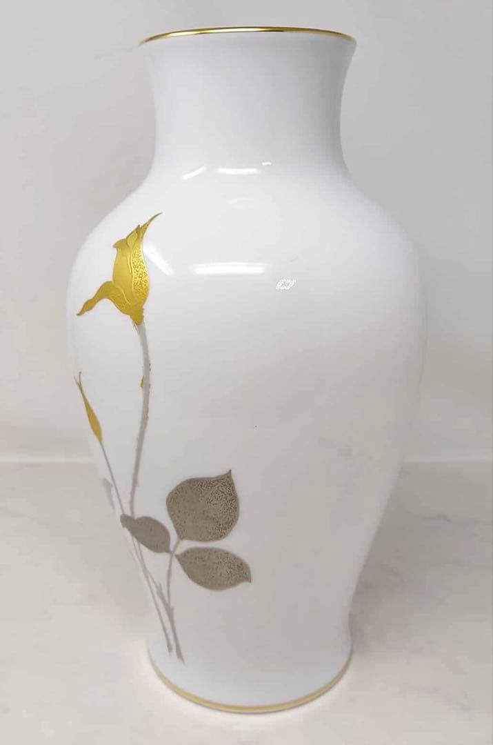 大倉陶園 花瓶 金蝕バラ 35cm