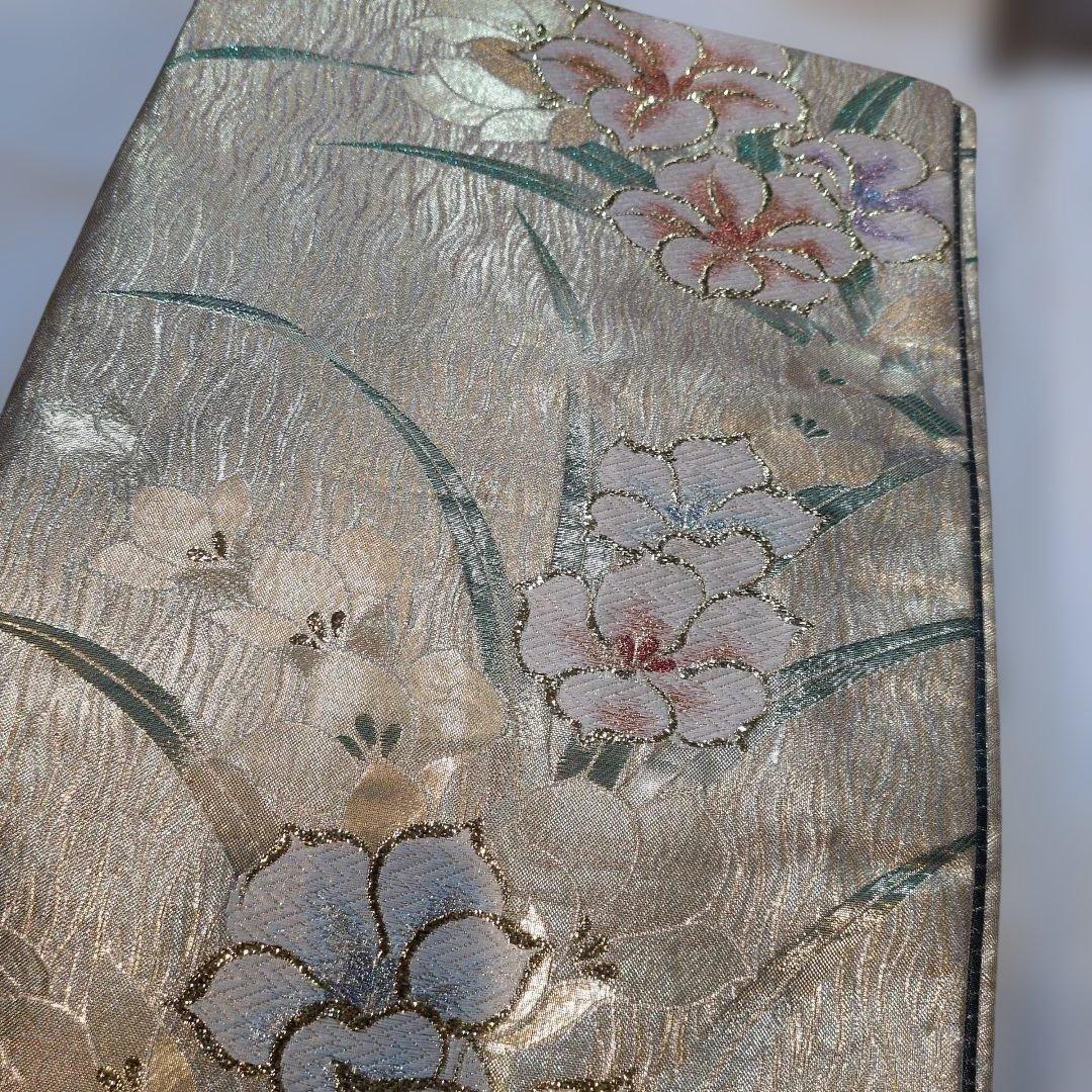 丸昌★着物レア★振袖 青紫 花柄　襦袢、帯付き